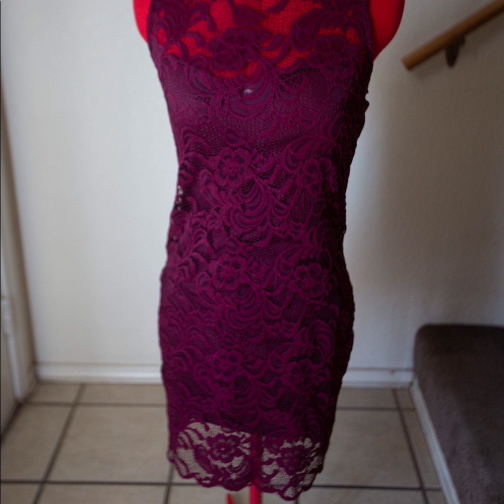 Cute burgundy lace dress